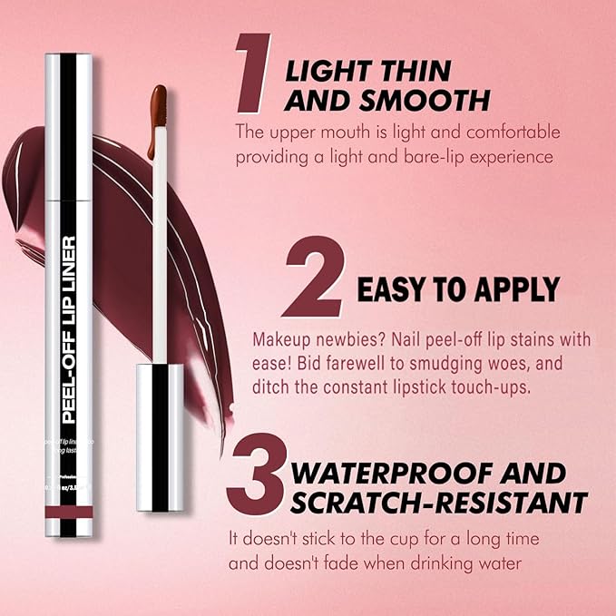 TALINZEN lip stain peel off,beauty-waterproof,transfer-proof and smudge-proof,makeup for all occasions,perfect for everyone (#03,0.12floz/3.5ml e)