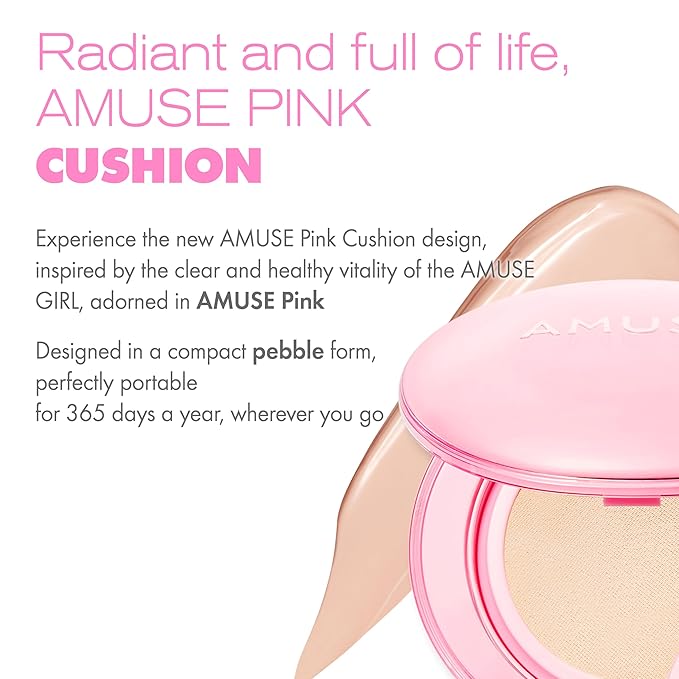 Amuse SEOUL Dew Power Vegan Cushion Foundation (02 HEALTHY) | Dewy, glow, long-lasting, double coverage, clean beauty, lightweight