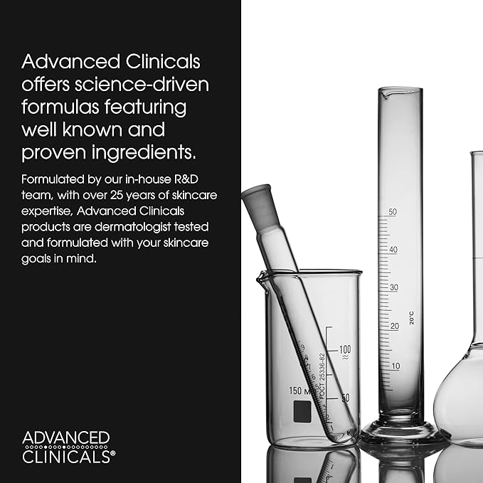 Advanced Clinicals Collagen Serum For Face | Visible Anti Aging Collagen Peptide Serum + Hyaluronic Acid Moisturizer Improves Look Of Wrinkles, Dry Skin, & Fine Lines, No added Fragrance, 1.75 Fl Oz