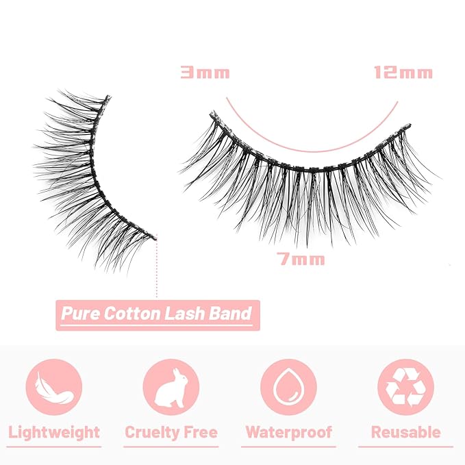 False Eyelashes 20 Pairs Wispy Lashes Faux Mink Lashes 14mm 3D Fluffy Cat Eye Lashes （style 20-064)