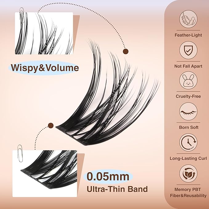 Flora Lash Clusters Wispy Volume Eyelash Clusters Natural DIY Eyelash Extension Soft Lashes Individual False Eyelashes Clusters by TOOCHUNAG