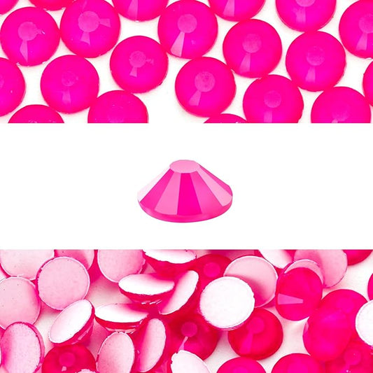 Novani 3000 Pieces Flatback Rhinestones Glass Round Gems Neon-Rose Crystals for Nail Art DIY Crafts Clothes Shoes,SS16,3.8-4.0mm
