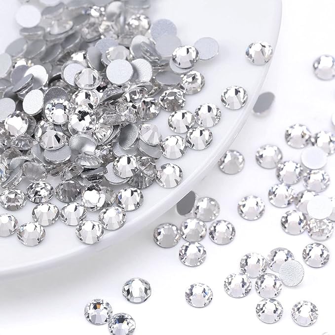 Novani Crystal Rhinestones, Flatback Loose Gemstones 1440pcs Glass Rhinestones for Clothes Shoes Crafts Makeup Nail Art and DIY Decorations(SS6, Crystal Clear)