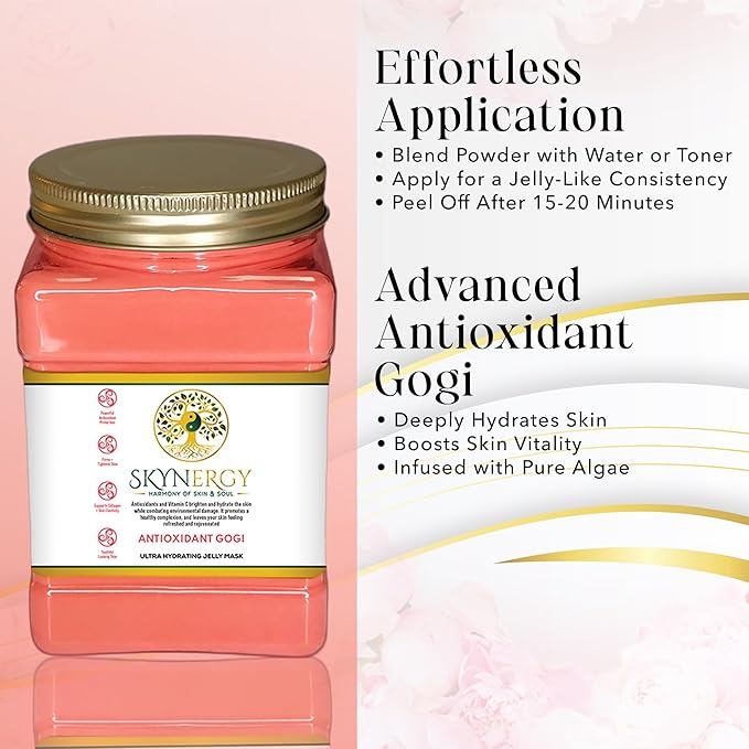 Antioxidant Gogi Jelly Mask - Professional Peel Off Hydro Glo face Mask for Hydration & Glow - Vajafacial Jelly Mask - Suitable for all Skin Types for Home Use |12 Applications (30 Fl Oz)