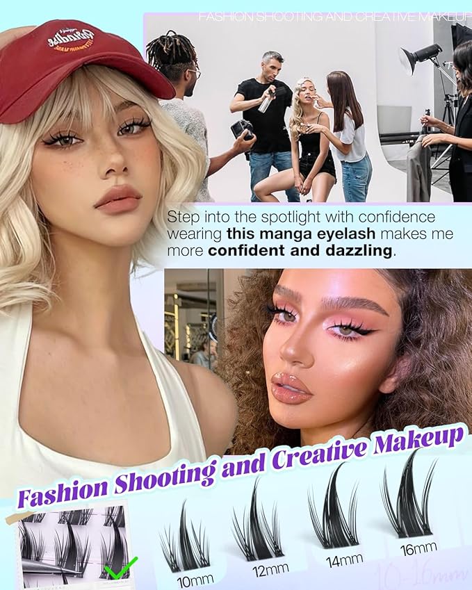 Wispy Lash Clusters Spikes Manga Cluster Eyelash Extensions Natural Invisible Band Spiky Eyelash Clusters Fairy Anime Individual Lashes 10-16mm Doll Lash Extension