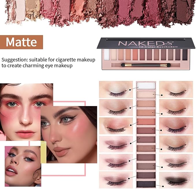All in One Full Makeup Kit for Women, Makeup Set for Women&Beginner,Eyeshadow, Foundation, Lipsticks, Eyeliner, Mascara, Brow Soap Make Up Gift Set for Women Teen Makeup Kit For Girl (A2-02N)