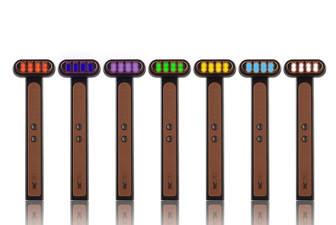 GLO24K 7 Color LED Super Wand Plus Hydra Gel for Radiant, Glowing Skin on The Face, Neck, and Around The Eyes