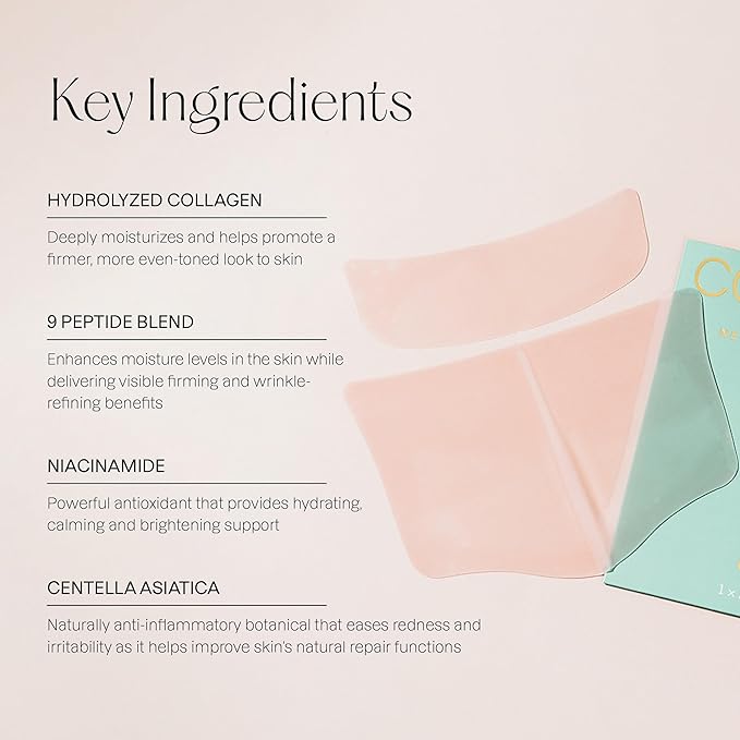 Karuna Collagen Neck & Chest Hydrogel Mask 4-Pack | Firming & Hydrating K-Beauty Masks with Collagen, Peptides & Niacinamide | For Wrinkles & Sagging Skin | Cruelty-Free
