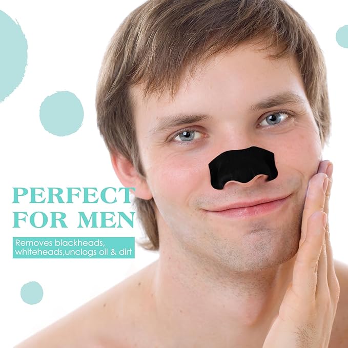 JOLVKA Blackhead Remover Pore Strips For Men, (120 Strips) Deep Cleansing Nose Strips - Charcoal Pore Strips - Unclogs Pores