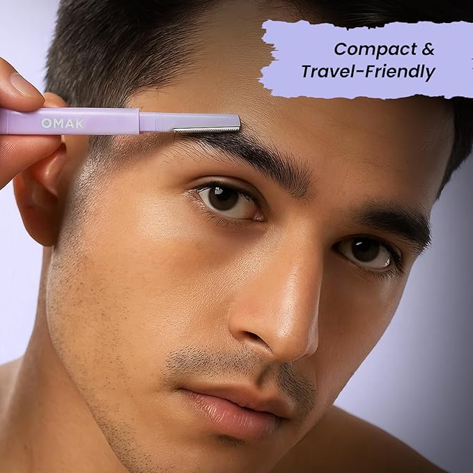 Double-Ended Face Razor for Women – Eyebrow & Dermaplaning Tool | 6 Pack = 12 Blades Stainless Steel | Peach Fuzz Remover & Exfoliator for Smooth, Glowing Skin