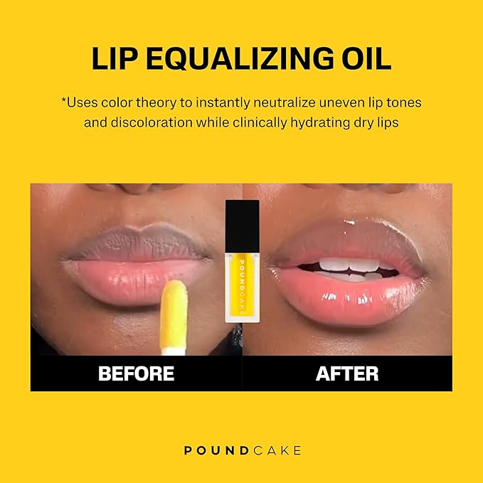 POUND CAKE Cake Theory: Lip Tone Equalizing Oil | For Enhanced Lip Color | Hydrating and High-Shine Blurring Lip Oil with Yellow Tint | Clean, Vegan, and Moisturizing Formula – 0.23 oz, Melted Butter