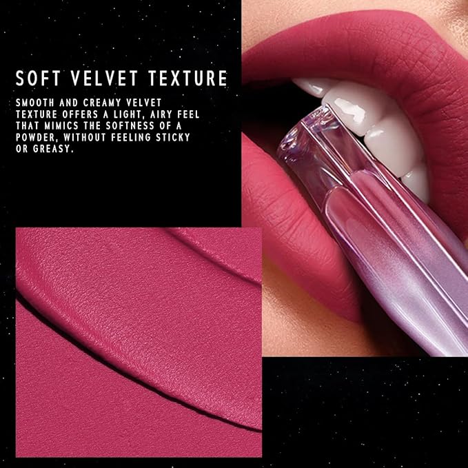 NEBULA VELVET LIP CREAM-Long Lasting Lip Stain, Waterproof and Transferproof Lip Tint, Matte Finish, Smooth Out Lip Lines, Lightweight & High Coverage, Stocking Stuffers (15 ORIELLE)
