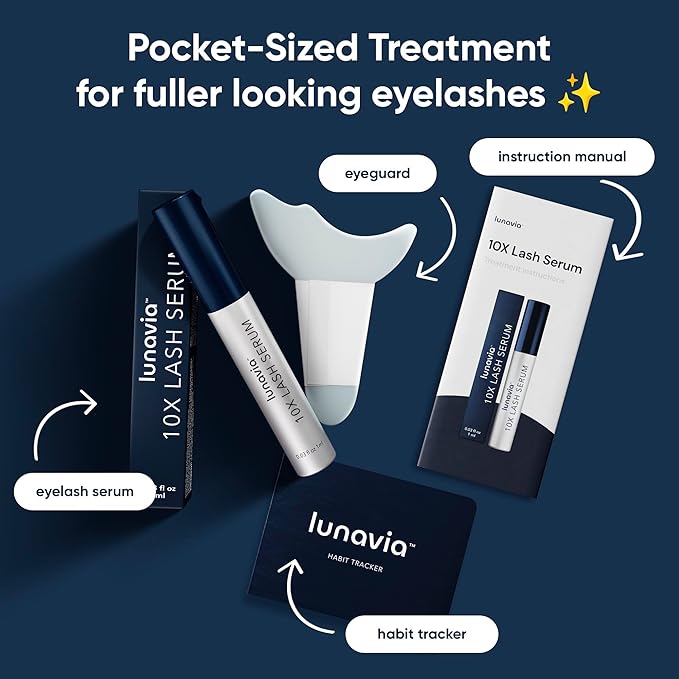 10X Lash Serum - Eyelash Serum with Peptide & Botanical Lash Conditioner for Healthier, Stronger-Looking Lashes - Nourishing Lash Serum with Ginseng Extract for Daily Lash Care