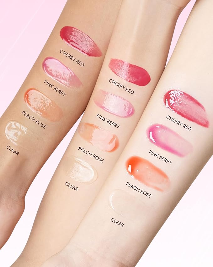 Peptide Brightening Lip Serum, Hydrating & Plumping Tinted Lip Gloss, Moisturizing Lip Balm with Polypeptides & Squalane for Glossy Sheer, Smooth Lips (01 Baby Pink)