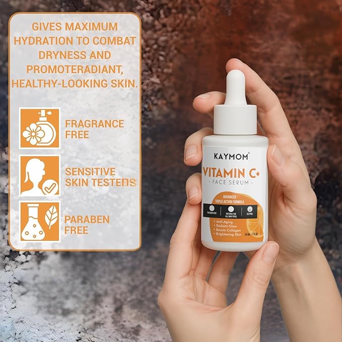 Vitamin C Facial Serum with Hyaluronic Acid and Vitamin E, Lightweight Daily Skincare Serum for Radiance and Hydration, Dropper Bottle, 30 ml / 1 fl oz