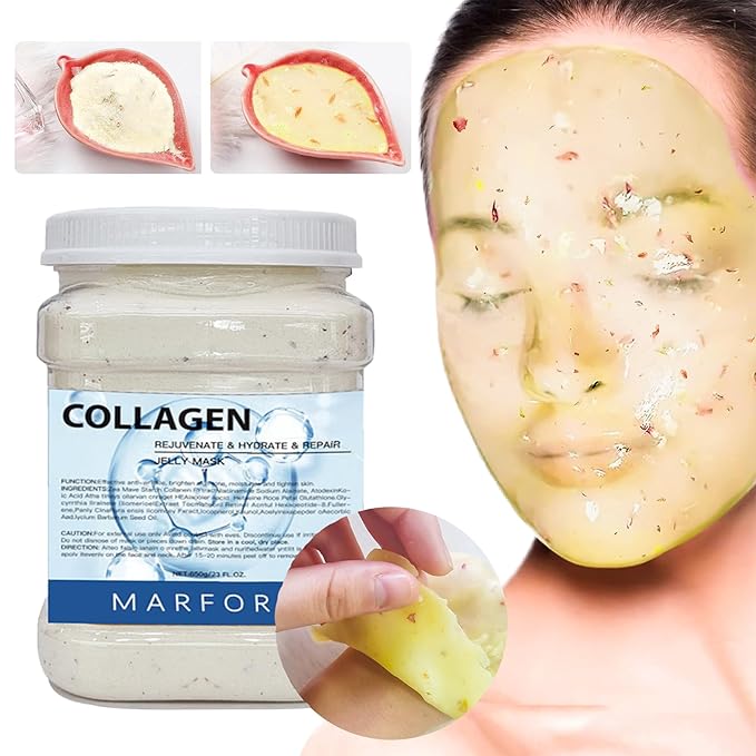 Jelly Mask for Facials Peel-Off Powder Hydrojelly Mask Peel Off Face Masks SkinCare Combination with Professional Skincare Spa Moisturizing & Hydrating 23 Fl Oz (Collagen)
