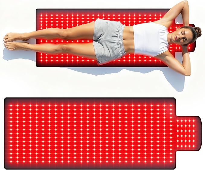 Red Light Therapy Mat, 2in1 LEDs (660nm& 850nm) Red Light Therapy Blanket, Premium Material, Adjustable Timer & Intensity (420 LEDs) (420 LEDs)