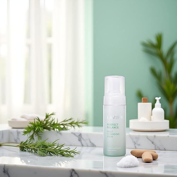 LAVIEN Perfect Balance Daily Cleansing Foam - Mild Bubble Foam Cleanser, Skincare Routine - Gentle On All Skin Types - 5.97 Fl Oz (150ml) Bottle