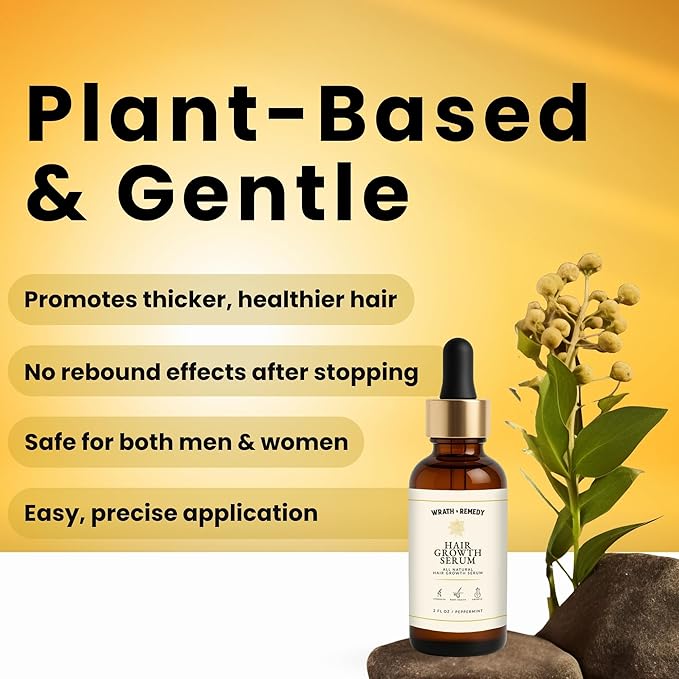 Hair Growth Serum Women & Men — USDA Organic Tricho10™ Natural Scalp Serum with 10 Botanical Oils for Reduced Shedding, Improved Hair Density & Visible Hair Growth in 90 Days — All Hair Types (30 ml)