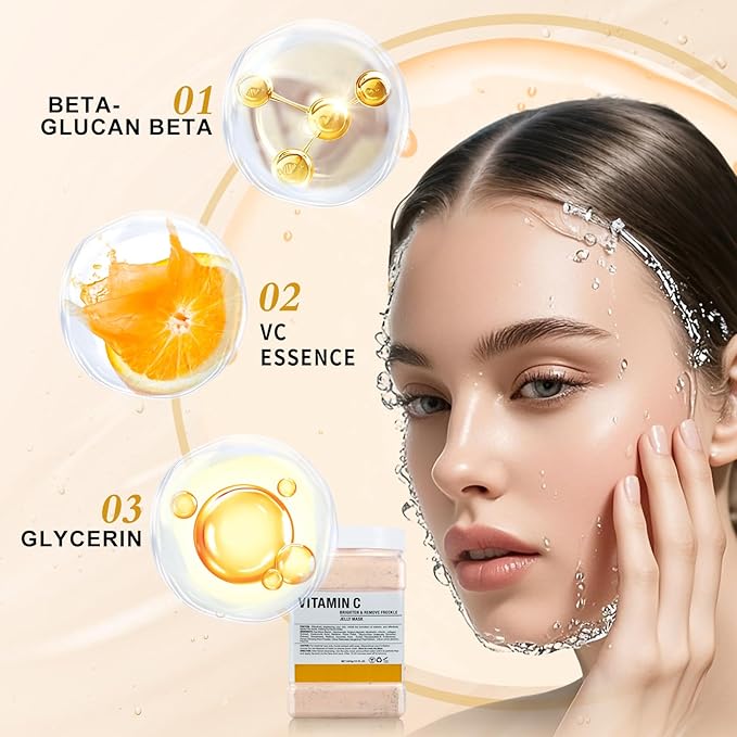 LUCKY CAT Jelly Mask for Facials Professional, Hydrating & Moisturizing Peel-Off Gel Jelly Face Mask Skin Care for Deep Hydration & Glow, Professional Spa Use for All Skin Types 23 Fl Oz (VC)