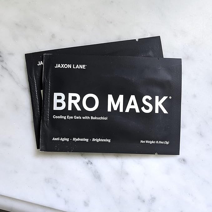 BRO MASK Under Eye Patches for Men with Hydrogel (6 pairs) - Anti-Aging Korean Eye Masks for Dark Circles and Puffiness - Puffy Under Eye Treatment - Perfect Skin Care for Men