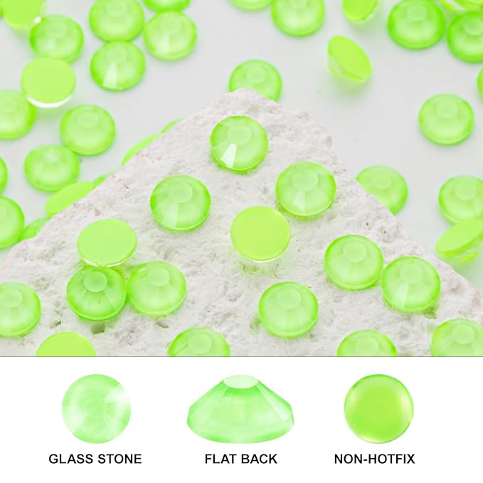 Novani 576 Pieces Flatback Rhinestones Glass Round Gems Mocha Lt.Green Crystals for Nail Art DIY Crafts Clothes Shoes,SS30,6.4-6.6mm