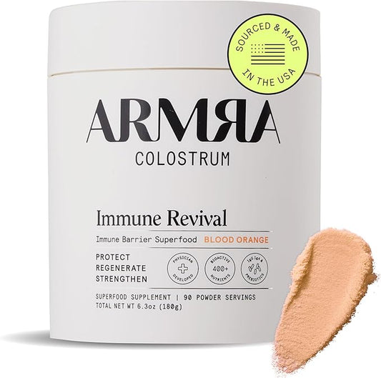 ARMRA Colostrum Powder | Blood Orange | Gut Health & Bloating | Skin & Hair | Immunity | Keto, Gluten & Fat-Free | 90 Servings