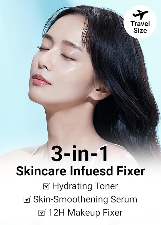 JUNG SAEM MOOL Essential Mool Micro Fitting Face Mist 1.86 Fl Oz, Ultra-Fine Hydrating Makeup Setting Spray with Thermal Spring Water, Long-Lasting Fixing Power Dewy Glow Primer, Korean Face Mist