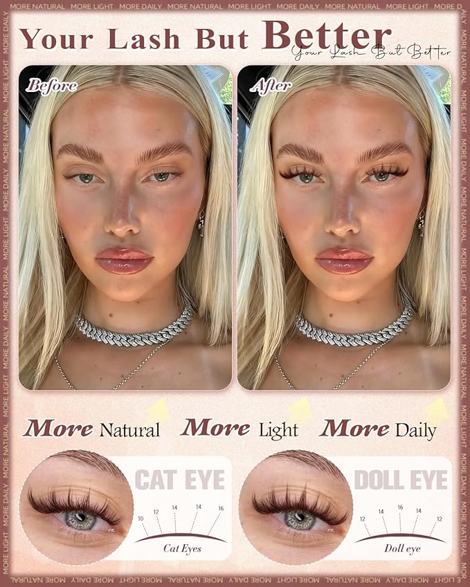 Wtvane Brown Lash Clusters Wispy Eyelash Clusters with Spikes Natural Lash Extensions Dark Brown Manga Lashes Clusters 10-16mm Cluster Eyelashes Extensions C-Curly Individual Lashes Anime Eye Lashes
