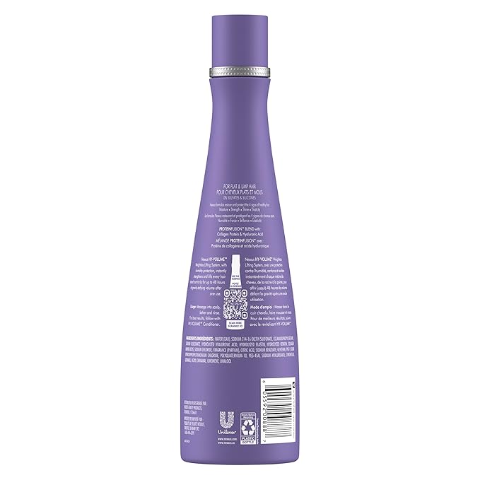 Nexxus Hy-Volume Weightless Lift Shampoo For Flat & Limp Hair Protein Fusion with Collagen Protein & Hyaluronic Acid for 48 Hours of Volume 13.5 Fl Oz