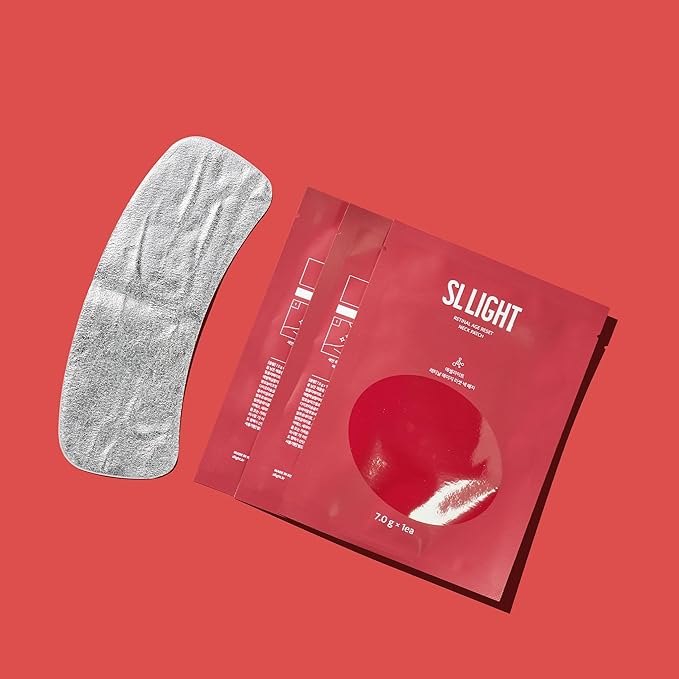 SLLIGHT Retinal Neck Patches (1 Box, 5ea) | Neck Care Mask for Smoothing & Hydrating | With Retinal, Collagen, Elastin & Hyaluronic Acid | Korean Skincare