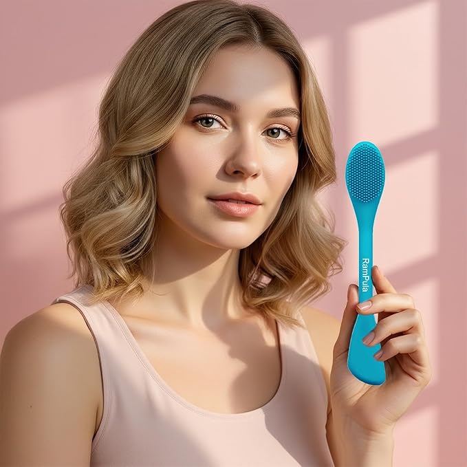 RamPula Pore Brush & Face Mask Applicator, Lymphatic Drainage Brush | Face Scrubber, Silicone Jelly Brush for Deep Pore Cleansing, Face Brush for Lymphatic Drainage Massager, Applicator for Mud, Clay