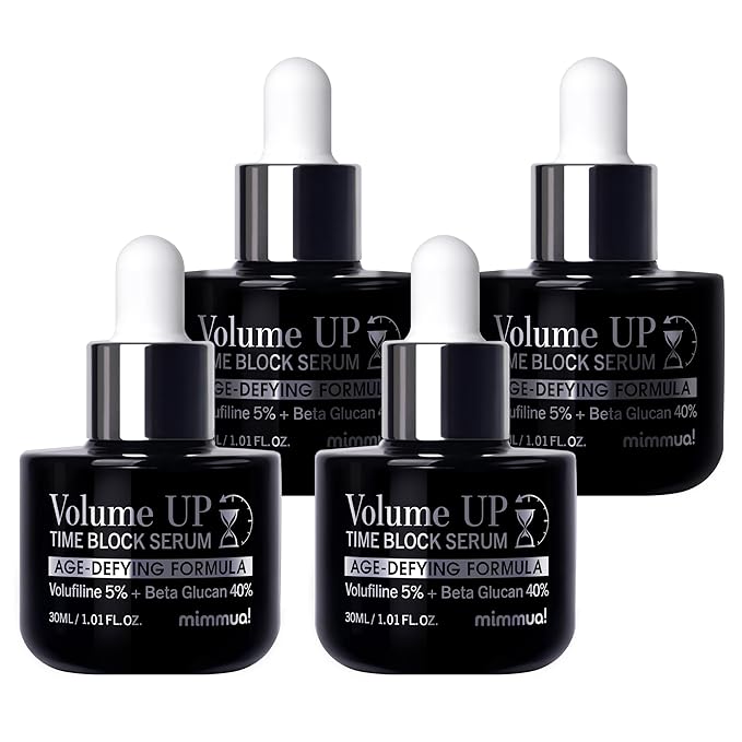 Volume Up Time Block Serum | Anti-Aging 5% Volufiline + 40% Beta Glucan | Plumps Wrinkles by Stimulating Fat Cell Production | Undereye, Forehead, Frown Lines&Neck Wrinkles | 30ml / 4pcs