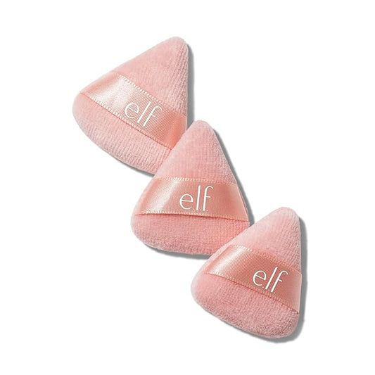 e.l.f. Halo Glow Pinkie Puffs, Finger-sized, Mini Puff For Applying Loose & Pressed Powders, Soft, Reusable & Washable, Vegan & Cruelty-Free, Set of 3