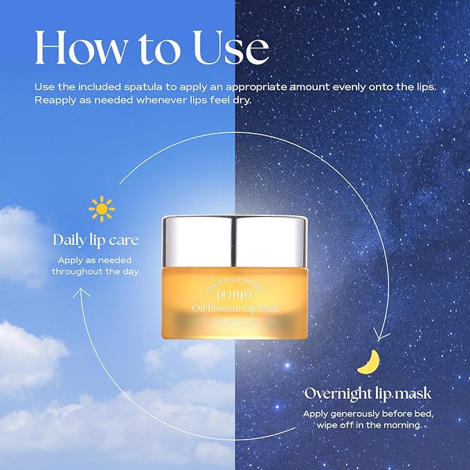 Sleeping Lip Mask Sea Buckthorn Oil 0.53 Oz. | Day & Night Lip Balm, Overnight Lip Mask, Lip Treatment for Dry & Crack Lips, Deep Moisturizing with Vitamin E, Shea Butter, 6 Phyto Oil Complex