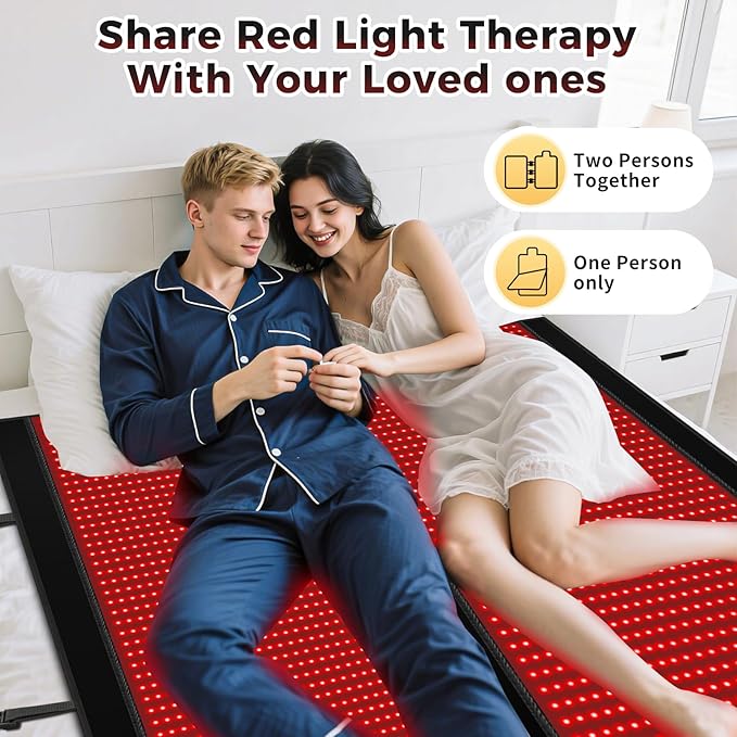 2570 LEDs Dual Full Body Red Light Therapy Mat, Eligible Red Light Therapy Blanket, 2570pcs Dual Wavelength LEDs(660nm& 850nm), Premium Leather, Adjustable Timer & Intensity