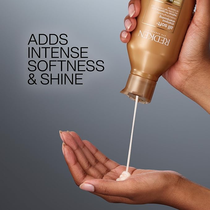 Redken All Soft Shampoo - Moisturizes & Hydrates Dry, Brittle Hair, Gently Cleanses and Softens, With Argan Oil, Safe For Color-Treated Hair, 10.1 Fl Oz
