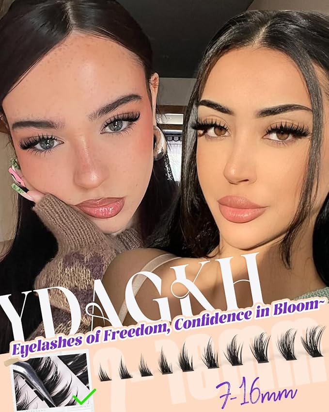 Wispy Lash Clusters with Spikes Fox Eye Eyelash Clusters Natural 7-16mm Anime Individual Eyelashes Cat Eye Lashes Manga Eyelash Extension C Curly DIY Doll Cluster Eyelash Extensions 240Pcs