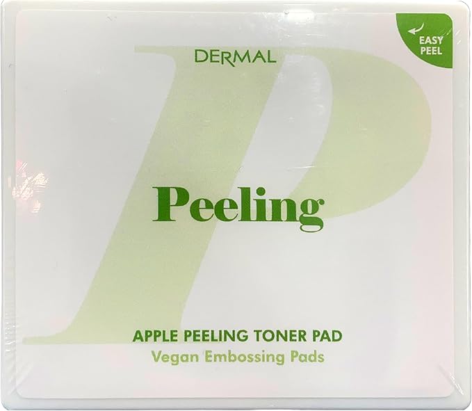 DERMAL Apple Peeling Toner Pad – Gentle Exfoliating and Hydrating Toner Pads with AHA, BHA, and PHA for Smoother, Radiant Skin - Facial Peels, Resurfacing Facial Exfoliants, 80pads