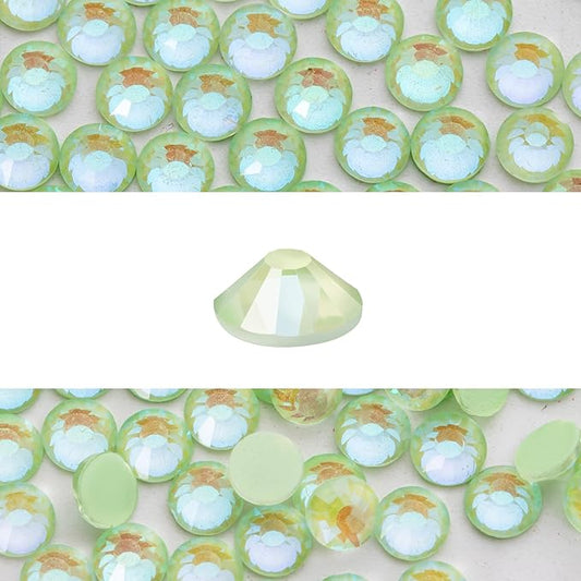 Novani 3000 Pieces Flatback Rhinestones Glass Round Gems F-Lt.Green Crystals for Nail Art DIY Crafts Clothes Shoes,SS8,2.3-2.5mm