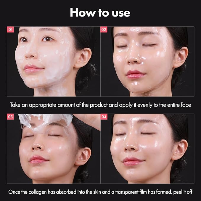 TOSOWOONG Real Collagen Fit, Hydrolyzed Collagen Wrapping Mask, Peel Off Facial Mask for elasticity, Hydrating, Glow, Glass Skin, Face Moisturizer, Self Care, Korean Skin Care, 1.69 fl. oz, Pack of 2