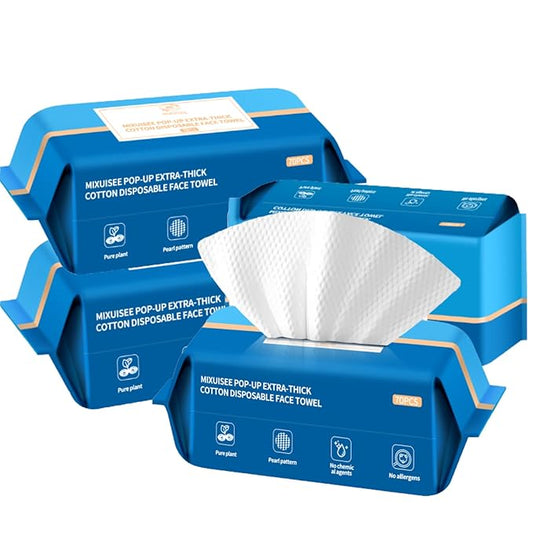 Disposable face towel. MIXUISEE thick and soft face towels. 100% cotton face cloths.facial towels 150% thickness.Remove makeup and cleansing.Suitable for sensitive skin. (Extra thick 280 pieces)