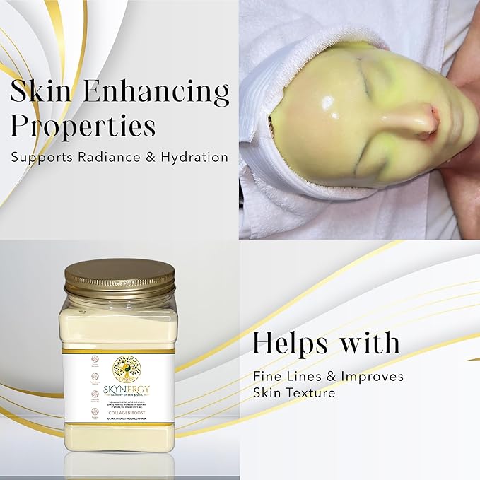 Collagen Boost Hydro Glo Jelly Mask - Professional Grade Peel Off Face Mask for Skin Hydration, Glow - Suitable for All Skin Types, Vajafacial Jelly Mask | 12 Applications (30 Fl Oz)