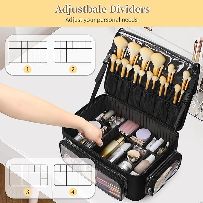 OCHEAL Hairstylist Traveling Case with a Large Makeup Travel Case with side Pocket for Hairstylist, Hairdresser Bag with Detachable Pouch,360° Rotatable Wheelsfor Hairdressing Tool Organizer
