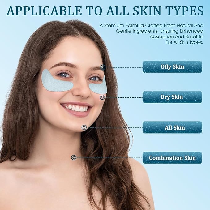 Under Eye Patches Masks - for Dark Circles, puffiness Smoothing Skin Care Treatment, and Fade Wrinkles, Fine Lines with Collagen and Hyaluronic Acid for Women and Men, (30 Pcs) White