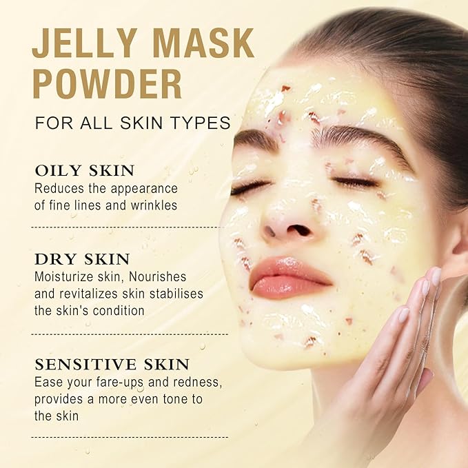 LUCKY CAT Jelly Mask for Facials Professional, Hydrating & Moisturizing Peel-Off Gel Jelly Face Mask Skin Care for Deep Hydration & Glow, Professional Spa Use for All Skin Types 23 Fl Oz (Collagen)