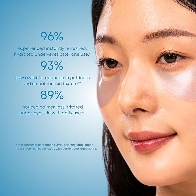 Lunair Coral & Hyaluronic Acid Hydrogel Eye Patch – Cooling Under Eye Masks for Puffiness, Dark Circles & Dehydration – Soothing Korean Skincare with Marine Coral Extract (60 Pairs)