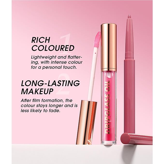Hyesamyo Brown Lip Liner Lip Gloss Set, Lip kit with Lip Oil Lip Liner, Plumping Lipgloss lip Pencil Waterproof Long Lasting Smudgeproof (06# brown)