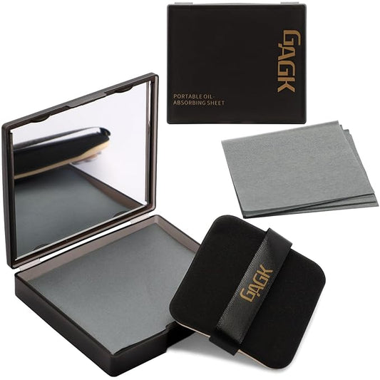 Jutqut Oil Blotting Sheets for Face With Travel Makeup Mirror- Bamboo Charcoal 200 sheets, Blotting Papers for Face, Oil Absorbing Sheets, Makeup Friendly, Blotting Papers for Oily Skin