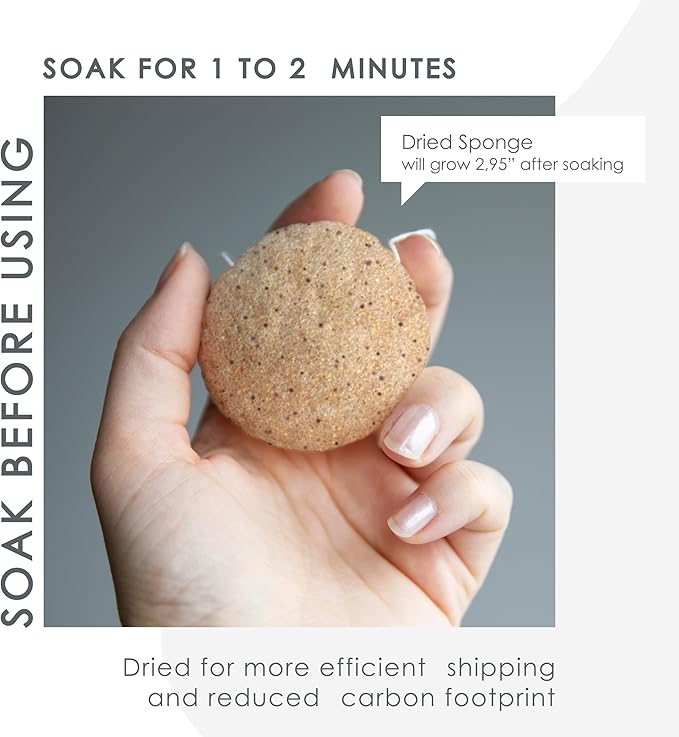 Konjac Exfoliating Face Sponge for Cleansing & Facials (4 Pack) | Microplastic Free 100% Natural | Non-Toxic | Biodegradable | Eco-Friendly | Plastic Free Packaging